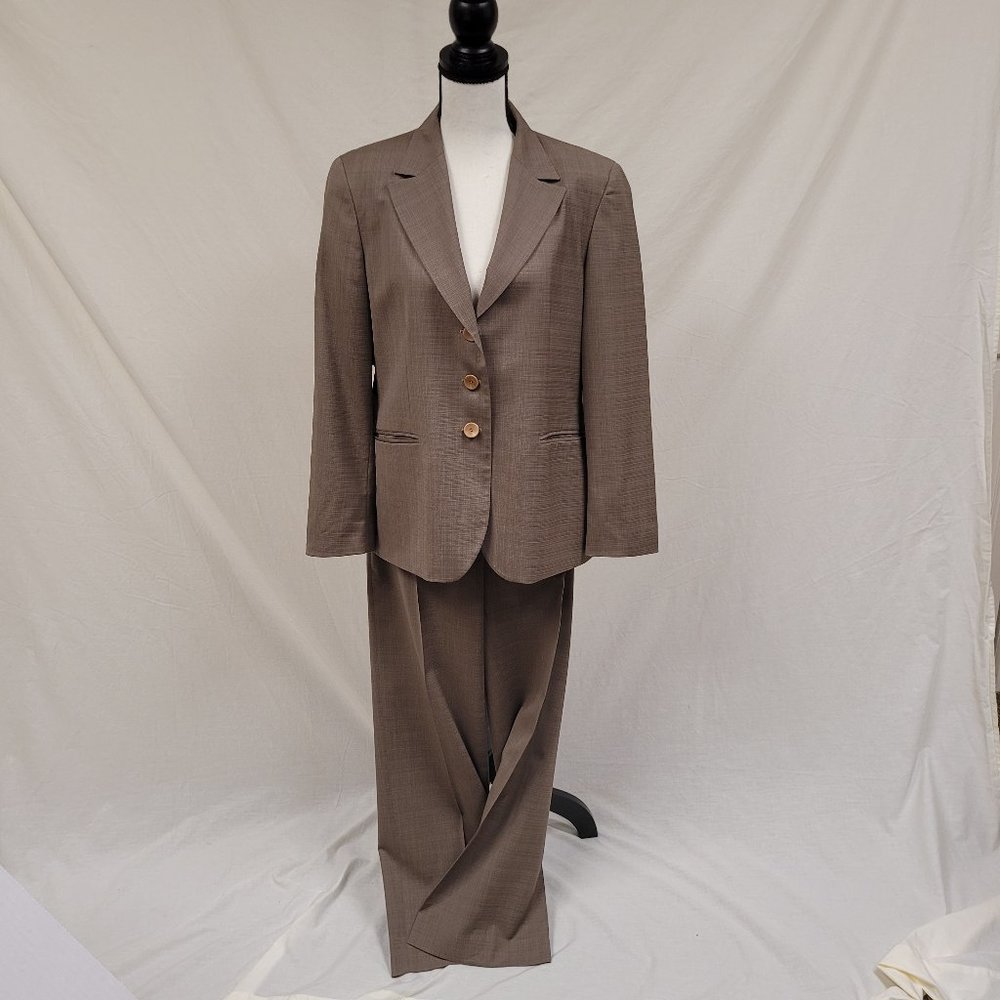 Zanella 3 Piece Taupe Business Suit Size 12